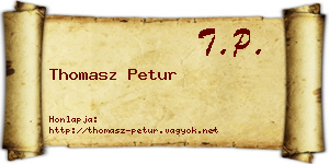 Thomasz Petur névjegykártya